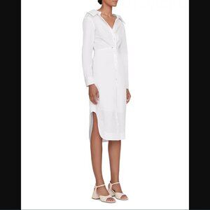 STAUD Clea Twist Front Shirt Dress, Size 4